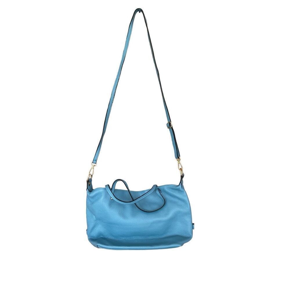 Vittoria Veneta Womens Powder Blue Gold-Tone Crossbody Bag